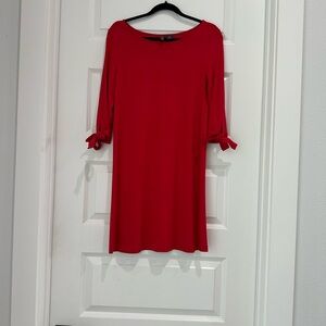 Red Tie-Sleeve Dress